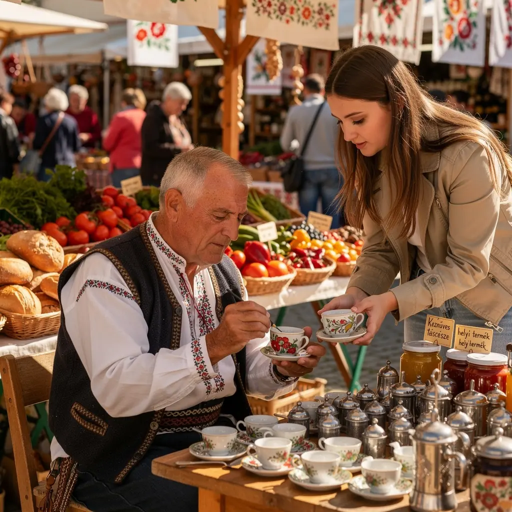 Áfonya és erdei bogyók keveréke egy csészében, gőzölgő tea formájában.