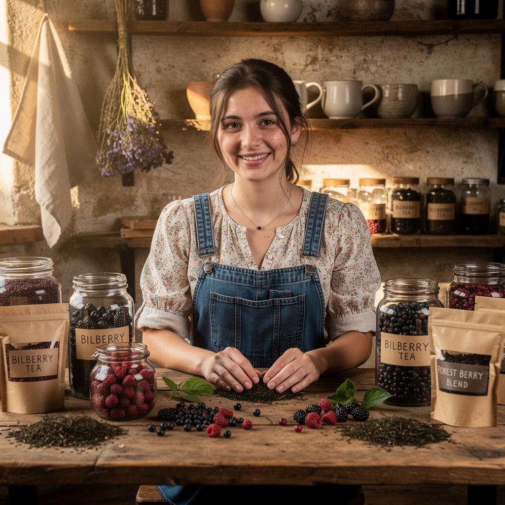 Friss, zamatos erdei gyümölcsök egy tea készítéséhez.