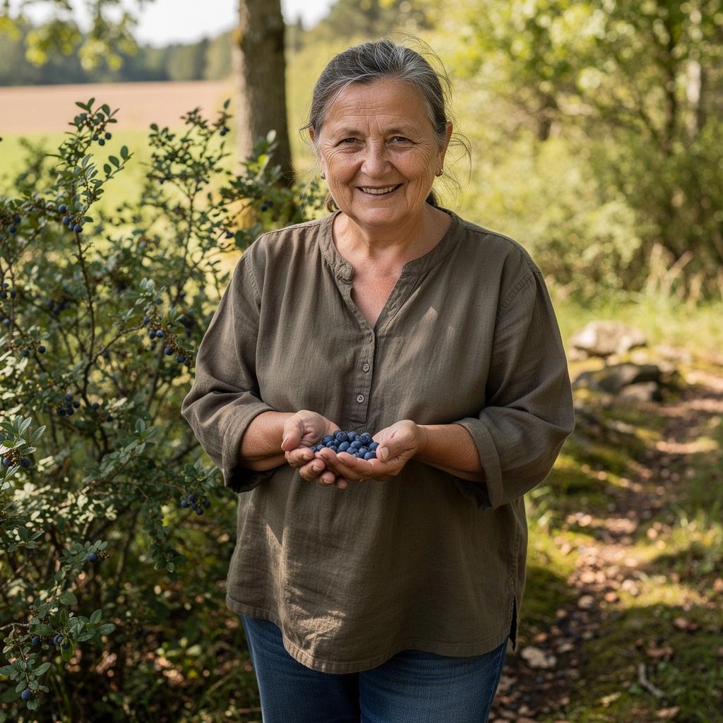 Az áfonya és más erdei gyümölcsök színpompás keveréke egy tálban.